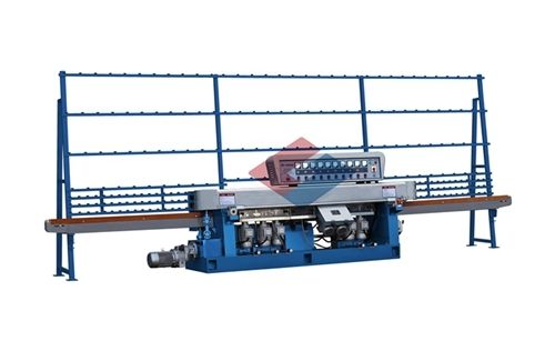 Glass Straight Line Edging Machine - 9 Motor Sets, 0.5-5m/min Feeding Speed, 3-25mm Thickness | Durable Iron, Compact 6.8x1.0x2.5m Design