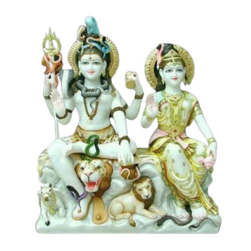 Shivji And Parvati Marble Statue