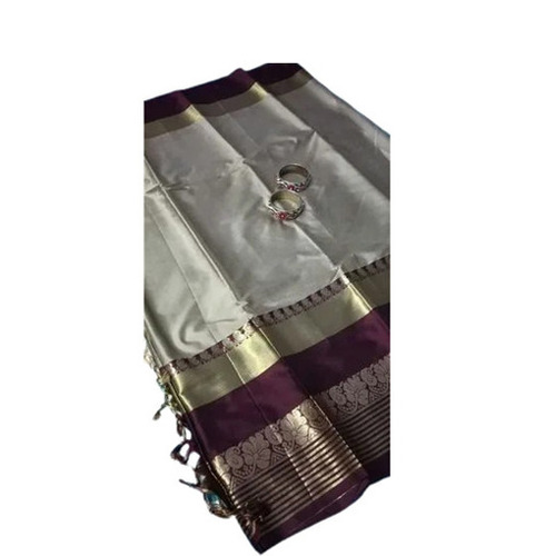 Silks Sarees - Silk, 5.50 Meter Length, Gray | Breathable, Lightweight, Skin-Friendly, Quick Dry, Regular Fit, Casual Occasion