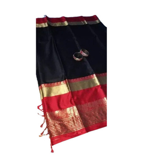Soft Silk Sarees - 5.50 Meter Length, Blue & Red Plain & Printed Design | Breathable, Lightweight, Skin-Friendly, Quick Dry, Machine Washable