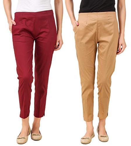Buy Cotton Pants With Side Zip for Women Online - Chique