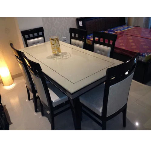 Machine Made Marble Dining Table With 6 Chairs Furniture Set