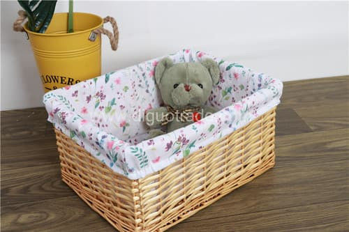 Handmade Wicker Storage Basket With Lining