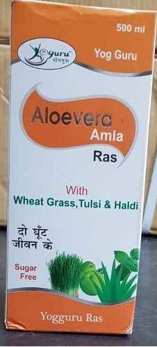 Sugar Free Aloevera Amla Ras With Wheat Grass, Tulsi and Haldi