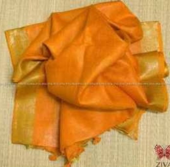 Plain Yellow Linen Sarees