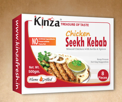 Flame Grilled Frozen Chicken Seekh Kabab 500g Pack