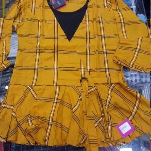 Yellow Fashionable Ladies Western Top