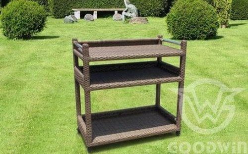 AL Frame PE Wicker Patio Outdoor Furniture Special Service Cart