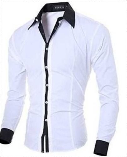 Breathable Men Cotton White Shirt 