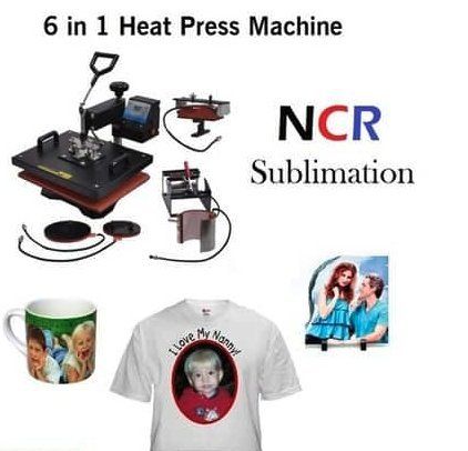 6 in 1 Heat Press Machine - 15x12 Inch Platen, 1250W Power , Adjustable Temperature Range 32-480F