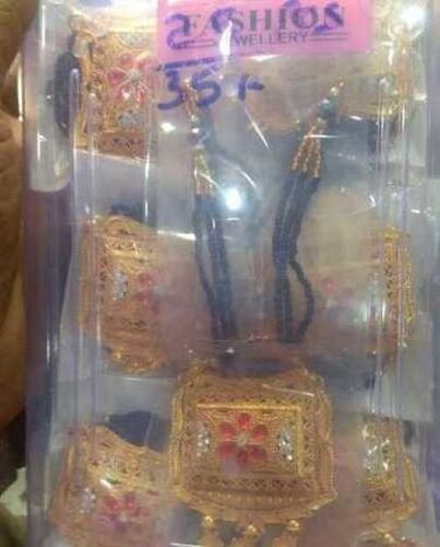 Designer Imitation Mangalsutra - Gold Plated, 24 Inch Length with 3 Lines and Kundan & Diamond Pendant | Exquisite Craftsmanship for Elegant Appeal