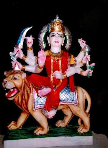 Easy To Install Marble Maa Durga Goddess Statue