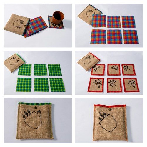 Multi Colour Eco Friendly Jute Tea Coaster