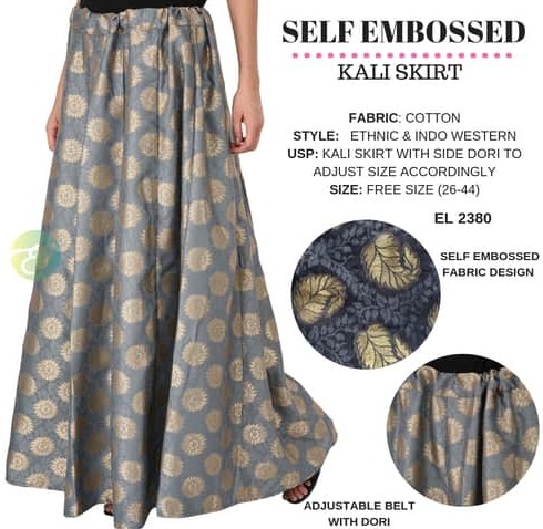 Embossed Flared Ladies Skirt