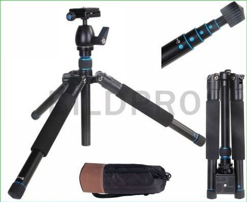 Aluminum Customize Foldable Tripod Monopod For Video Digital Cameras Hidden Foot