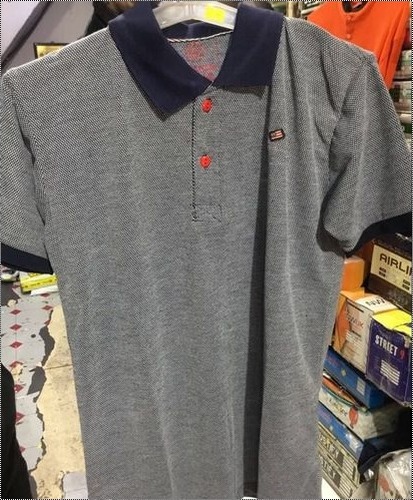 Cotton Plain Grey Collar T-Shirts at Best Price in New Delhi | A.P Creation