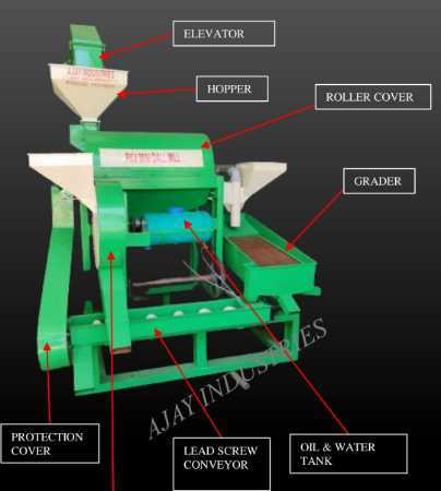 Semi Automatic Mini Dal Mill Machine
