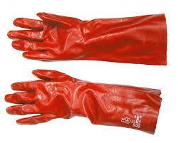 Single Color Full Fingers Pvc Gauntlet Gloves