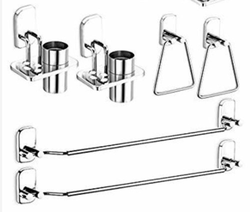 स्टेनलेस स्टील बाथरूम टॉवल रॉड और टूथब्रश होल्डर