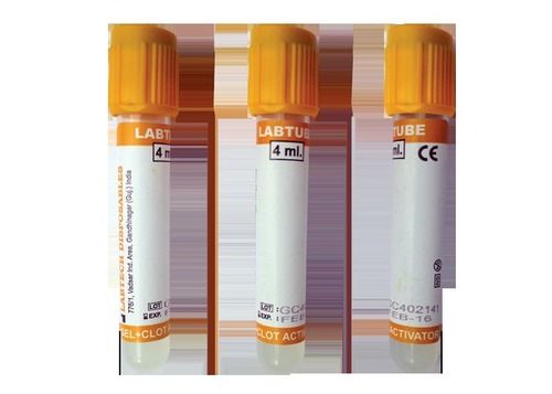 Non Vacuum Blood Collection Tubes (Gel Clot Activator 4 ml)