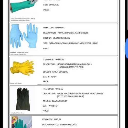 Multicolor Latex Examination Gloves