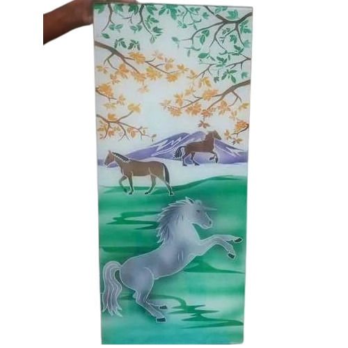 Horse And Tree Image Decorative Glass