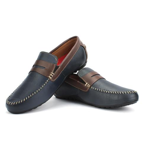 Blue Mens Leathers Loafer Shoes