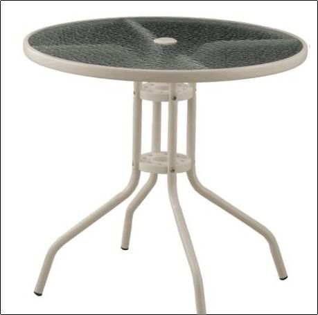 Black Outdoor Round Umbrella Table