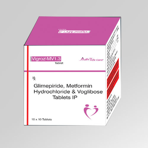 Glimepiride, Metformin Hydrochloride and Voglibose Tablet (Vigroz-MV1.3)