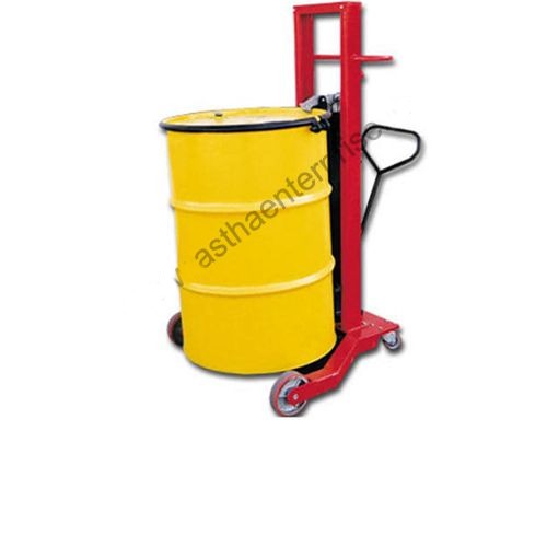 Industrial Drum Handling Equipment - Red, 700 mm x 600 mm | Simplex Design Single Mast, Heavy-Duty Deep Grooved Guide Rollers, Optimum Performance