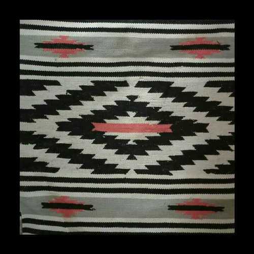 Black Square Shape Cotton Rugs