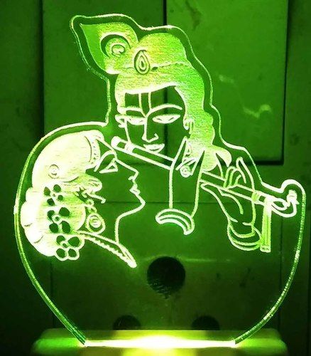 Acrylic Radha Krishna Multicolor Led Night Lamp