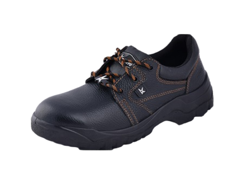 Leather Black Safety Shoes - Durable Anti Skid, Anti-Static Design for Industrial Use