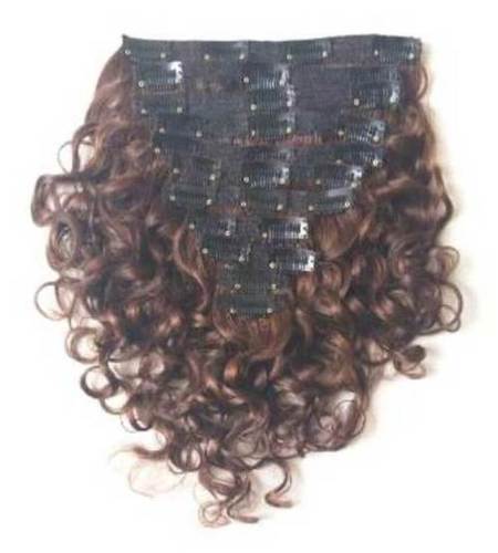 8 To 34 Inch Long Natural Curly Clip In Hair Extension