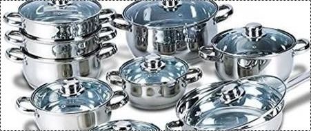 Silver Stainless Steel Kitchen Casserole