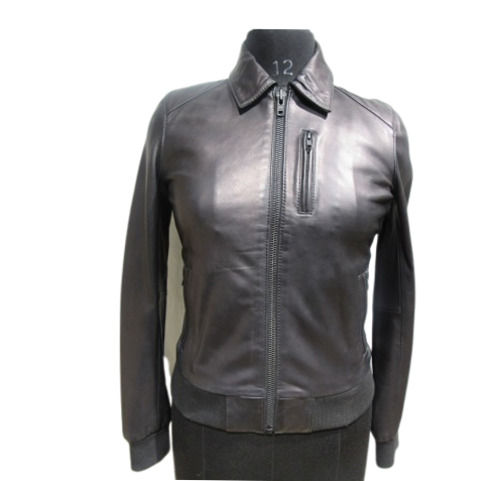 Brown Lightweight Plain Full Sleeves Leather Jacket