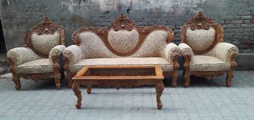 Carving Wooden Sofa Set With Table