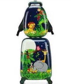 Multicolor Letrend Cute Cartoon Children Trolley Travel Bags