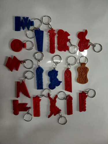 Blue And Red Rubber Hanging Key Chain