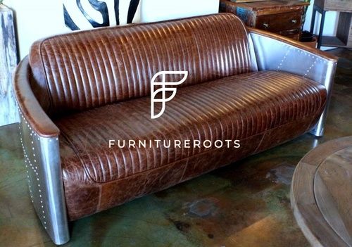 Genuine Leather Stylish Hotel Sofa