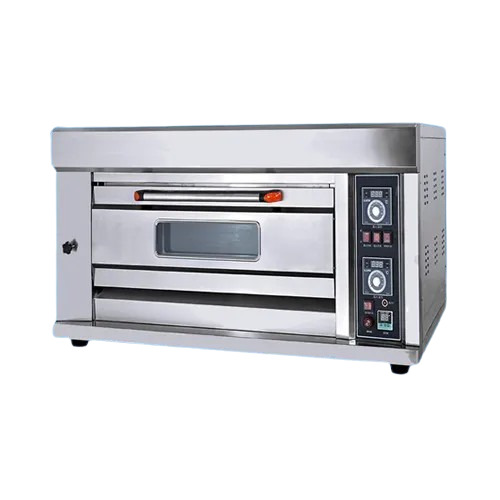 1 Deck Tray Gas Pizza Oven - Stainless Steel 400x600 mm Grey | Semi Automatic Rust Resistant Long Life Temperature Range: 300-350Â°C