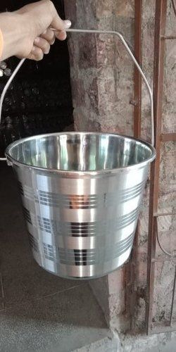 Bright Silver Steel Buckets