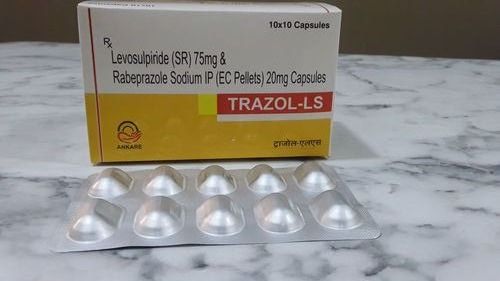 लेवोसल्पीराइड (75mg) और रैबेप्राजोल सोडियम I.P. (EC पेलेट्स) 20 mg कैप्सूल