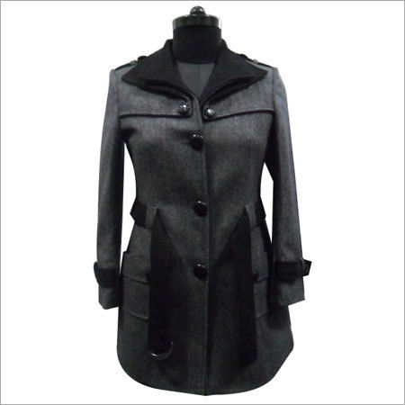 Ladies Black Leather Coat