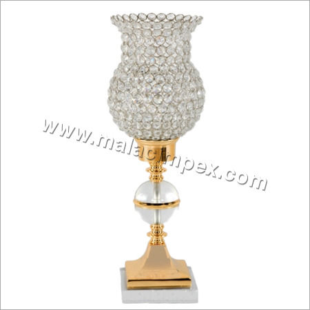 Gold Plated Hurricane Candle Lamp