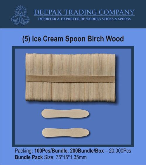 Birch Wood Ice Cream Spoons