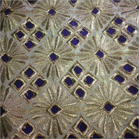 Embroidered Silk Crepe Fabric