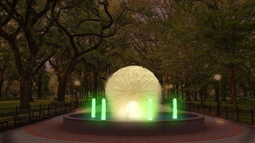 Rgb Decorative Outdoor Dandelion Fountain