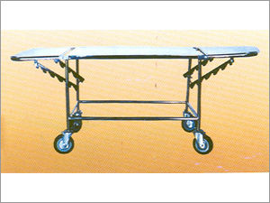 Folding Stretcher - Stainless Steel Frame, 72" x 24" x 32" Dimensions | Both-End Folding, Easy Sterilization, 6" Heavy Duty Castor Wheels