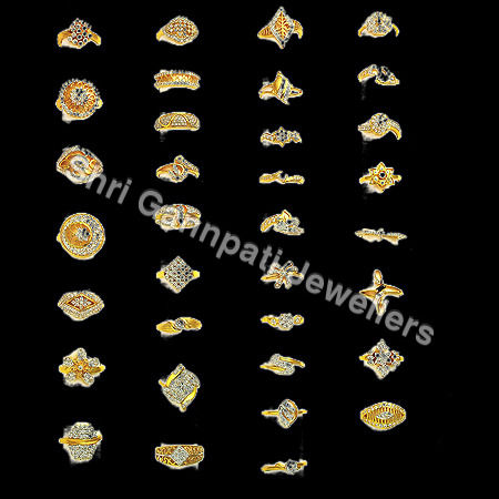 916 Gold Ring studded with Signity stones :) | Gold rings, Gold jewelry,  Rings